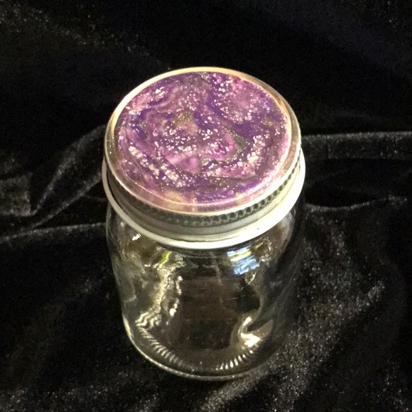 Purple Polymer Clay on Stash Jar - Picture 1 of 4